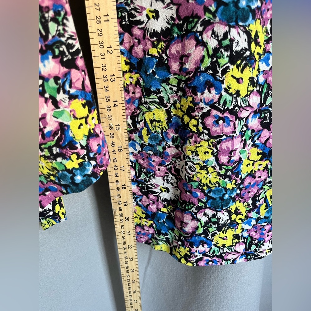 Zara Floral Wide Leg Culotte Pants Womens L Colorful Palazzo Summer Boho - Picture 8 of 12